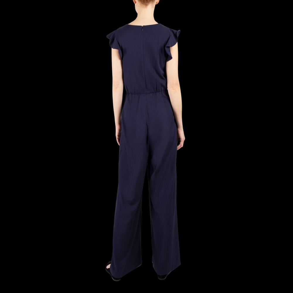 NWT - Julia Jordan Navy Flutter Sleeve Jumpsuit w Tie Front Waist - Size 16. - Picture 3 of 12
